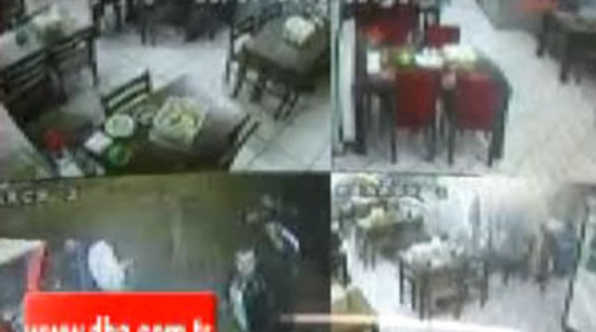 Deprem anı g&uuml;venlik kamerasında