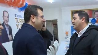 İmamoğlu'ndan sürpriz ziyaret! AK Parti Seçim Ofisi'nde böyle karşılandı, çay ikramını geri çevirmedi