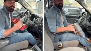 Arabasında rahatlıkla tuvaletini yapmak için icat ettiği düzenek sosyal medyada çok konuşuldu! 'Ne gerek vardı şimdi buna?'