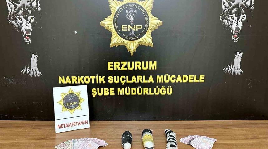 Erzurum’da 825,93  gram metamfetamin ele geçirildi