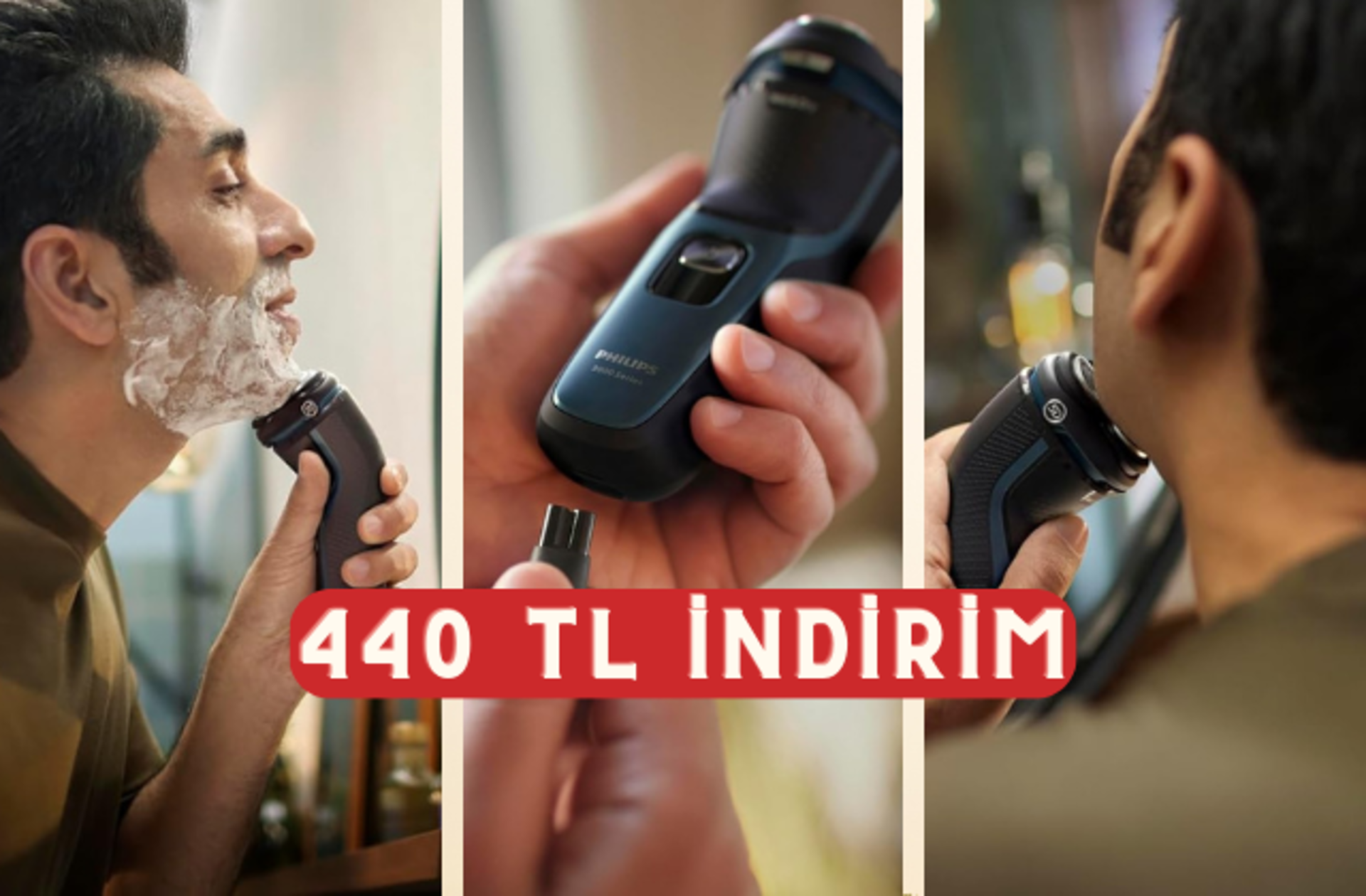 Hassas ciltlilerin favorisi Philips 3000 Serisi Islak & Kuru Elektrikli Tıraş Makinesi'nde 440 TL indirim