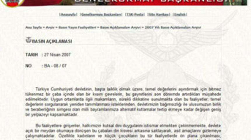 27 Nisan bildirisi kaldırıldı