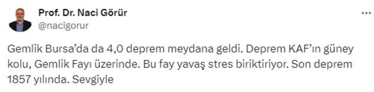 Prof. Dr. Naci Görür'den 'Bursa depremi' açıklaması! 'Yavaş stres biriktiriyor' 1857'yi işaret etti G2
