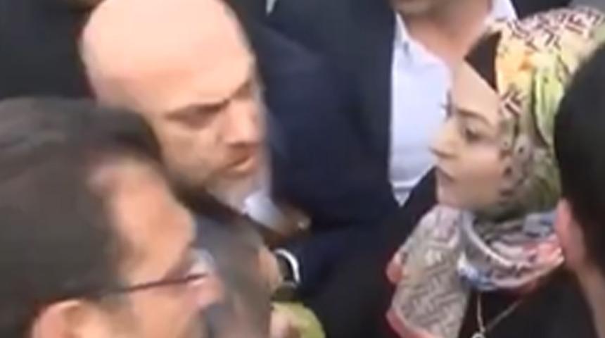 MHP İlçe Başkanı Arzu Karaalioğlu ile Ekrem İmamoğlu arasında gerginlik! Ortalık bir anda karıştı