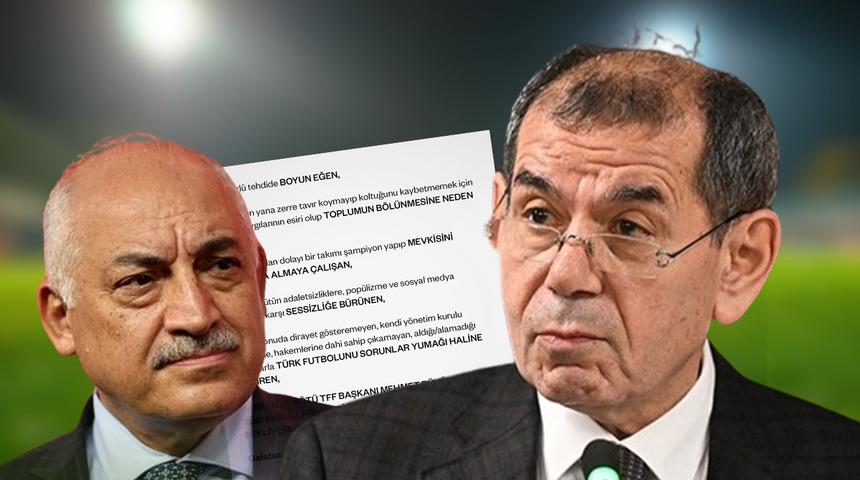 SON DAKİKA: Galatasaray'dan gece yarısı açıklaması! "TFF Başkanı Mehmet Büyükekşi ve kurulları istifa etmelidir"