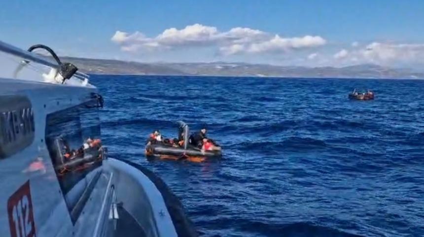 Çanakkale açıklarında 91 düzensiz göçmen kurtarıldı