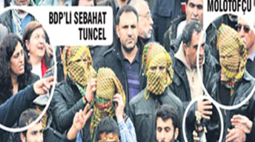 Tuncel, molotofçu PKK'lıyla yan yana