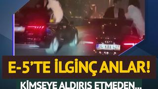 E-5'te aracın camından çıkıp yaptıkları şaşkına çevirdi: Bu kadarına da pes!