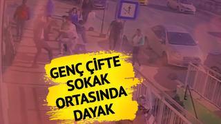 Genç çifte İstanbul'un göbeğinde dayak! Araya girenler bile zorlandı: 15 bin detayı dikkat çekti