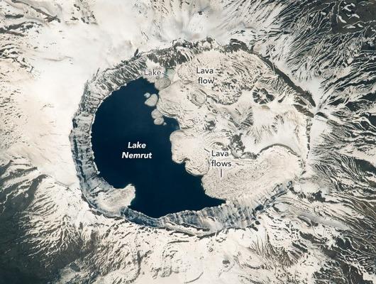 NASA'dan Nemrut Krater Gölü paylaşımı! Astronotlar uzaydan böyle görüntüledi