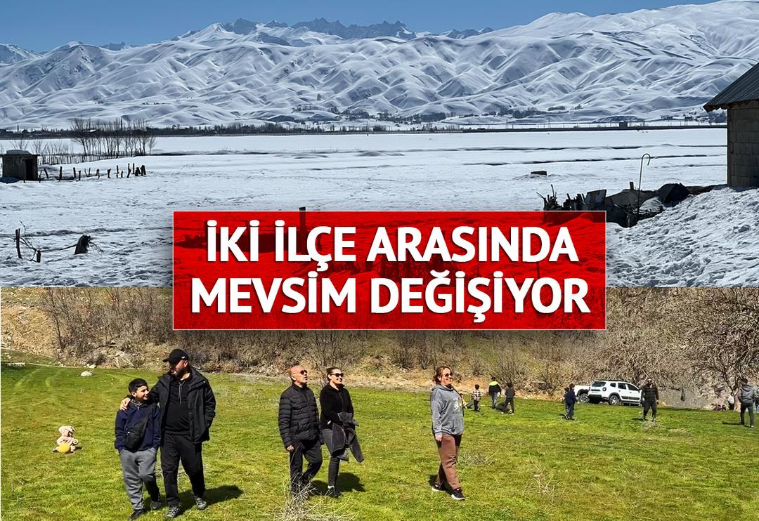 O ilde iki mevsim bir arada! Bir il&ccedil;ede kış, diğerinde bahar havası... 