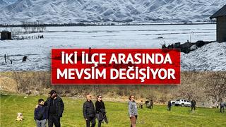 O ilde iki mevsim bir arada! Bir ilçede kış, diğerinde bahar havası... 