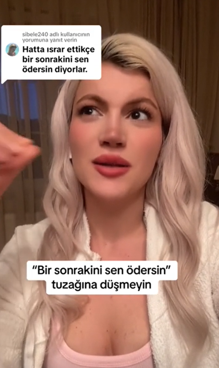 TikToker Duru Önver 'Tuzağa düşmeyin' diyerek kadınlara seslendi! Erkeklerin hesabı ödemesi gerektiğini savununca yorumlar gecikmedi G1