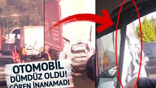 İki tırın arasında sıkıştı, ezilip kağıt gibi oldu! İzmir'de dehşete düşüren kaza: Gören dondu kaldı... Feci şekilde can verdiler