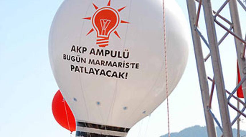 Marmaris'te AKP Ampul&uuml; patlattılar