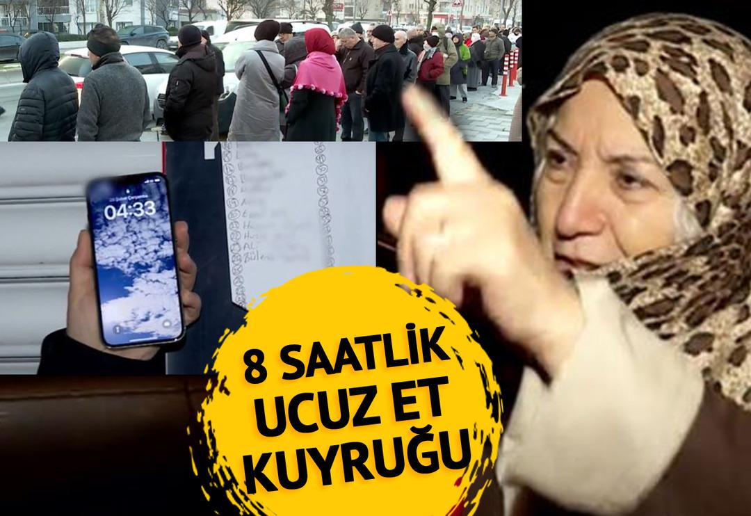 Gece yarısı kuyruğa girip saat 8'e kadar bekliyorlar! İstanbul'da tek, T&uuml;rkiye'de 18 yerde mağazası var... Her şey ucuz et alabilmek i&ccedil;in!