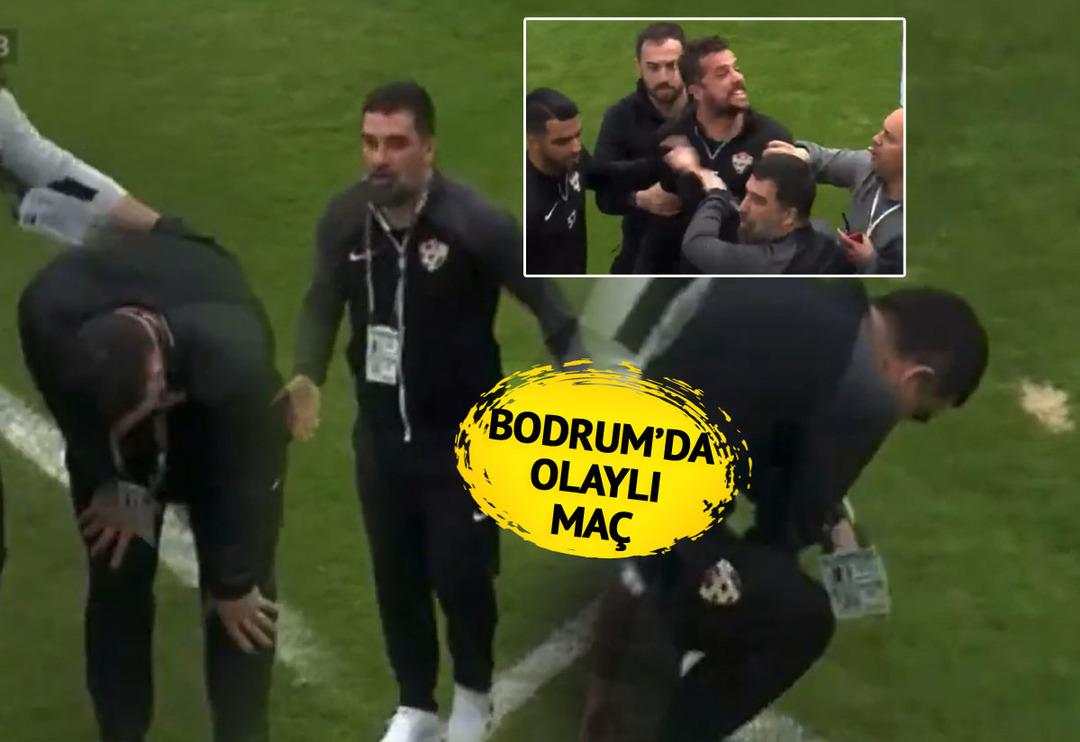 Bodrum'da olaylı ma&ccedil;! &Ccedil;ılgına d&ouml;nd&uuml;ler... Arda Turan&rsquo;a yabancı madde atıldı, Uğur Demirok hastaneye kaldırıldı! Başkanlar sahaya indi