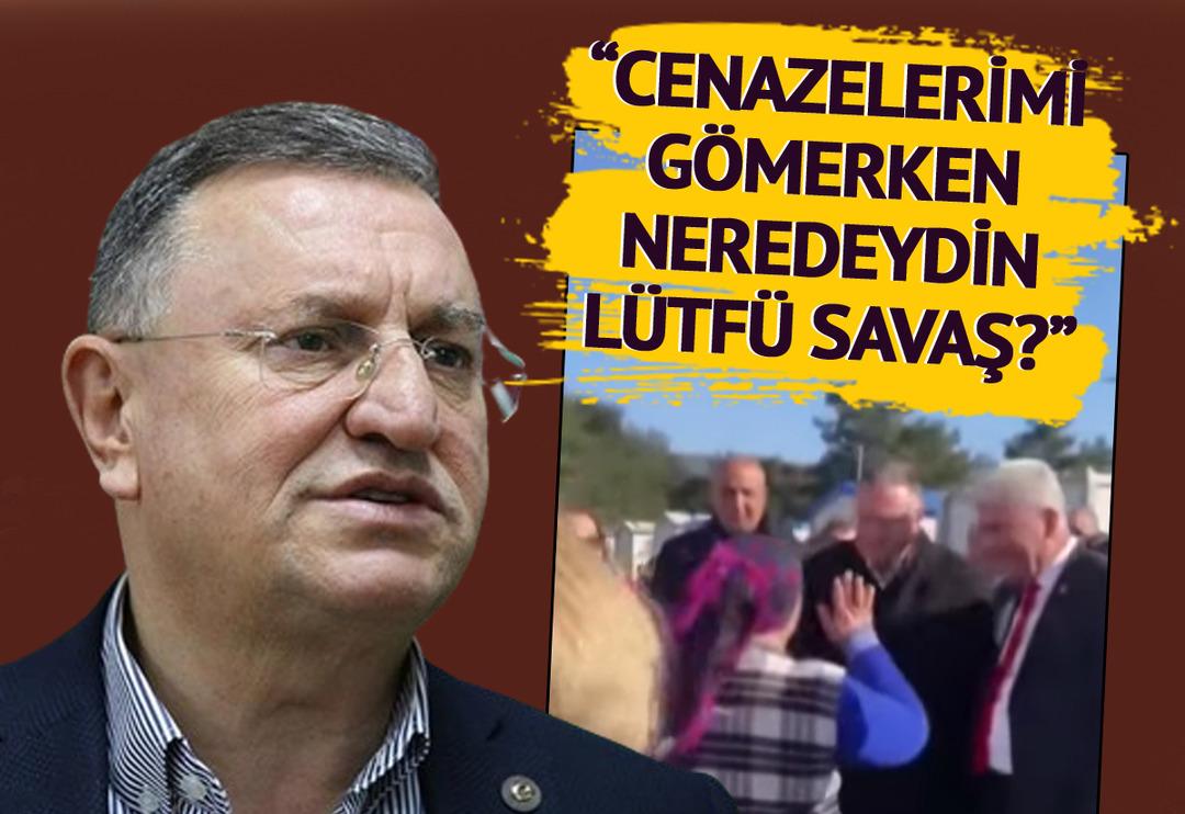 L&uuml;tf&uuml; Savaş ne diyeceğini bilemedi! Hatay'daki depremzede kadından tepki: "Ben cenazelerimi g&ouml;merken sen neredeydin?"