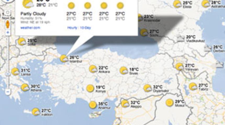 Hava durumunu Google Maps&rsquo;ten &ouml;ğrenin