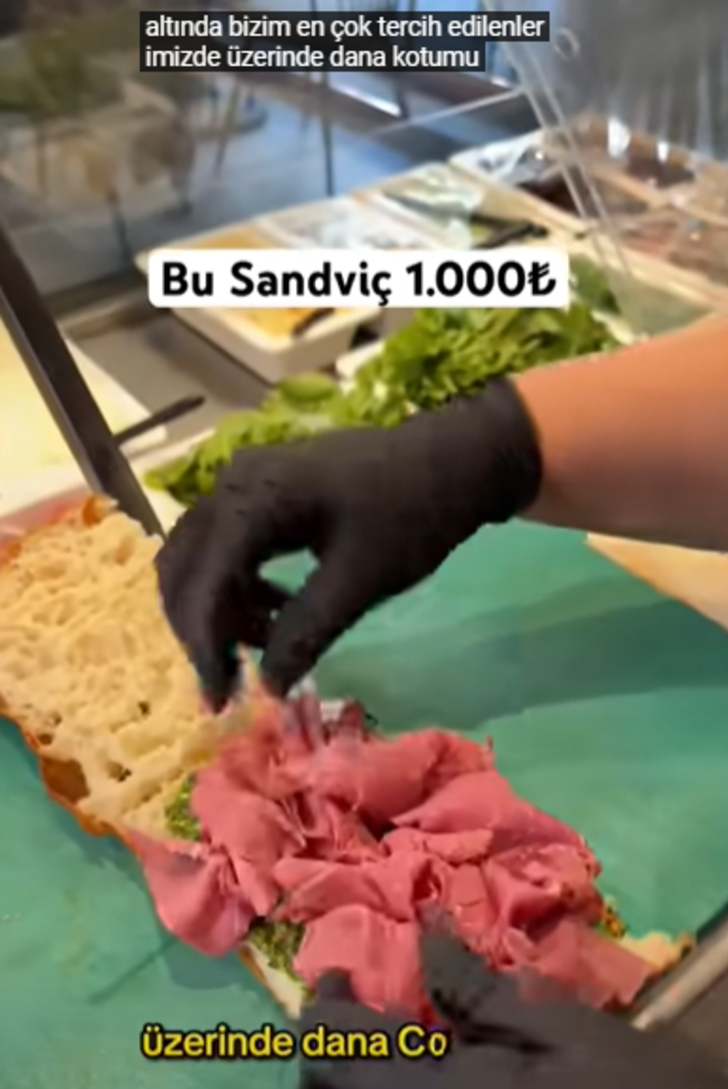 İzmir'deki 1000 liralık sandviç gündem oldu!  İçindekiler bilindik fiyatı şaşırtıcı: Kuzu kulağı, slayze domates...  G1