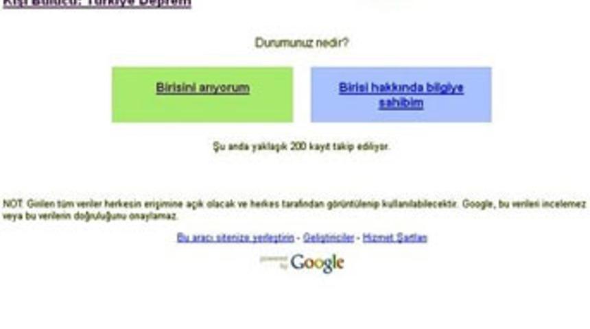 Google'dan depremde 'kişi bulucu'