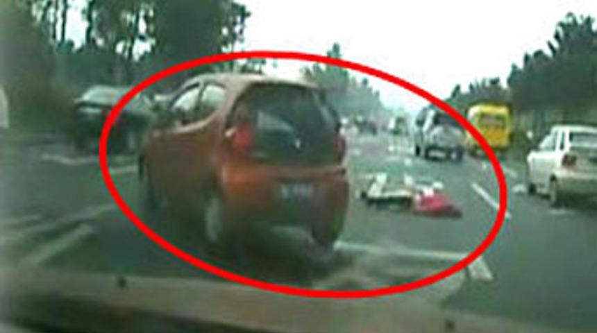 Kadını ezmedi ama...