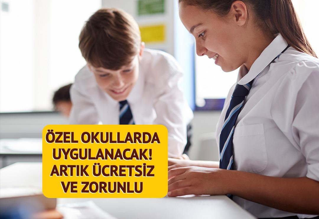 MEB'den son dakika duyurusu! B&uuml;t&uuml;n &ouml;zel okulları kapsıyor, veliler şimdiden sevindi: &Ouml;n&uuml;m&uuml;zdeki sene &uuml;cretsiz ve zorunlu olacak