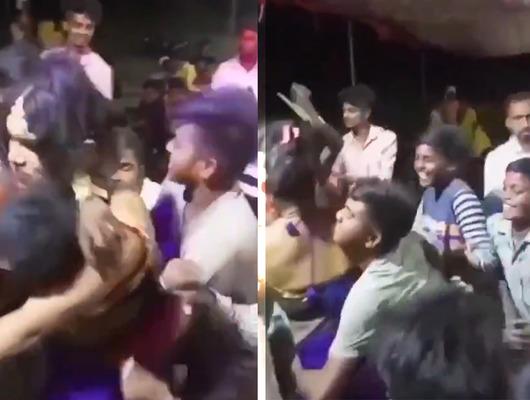 Hindistan'da bir dansçı bir grup erkek tarafından taciz edildi