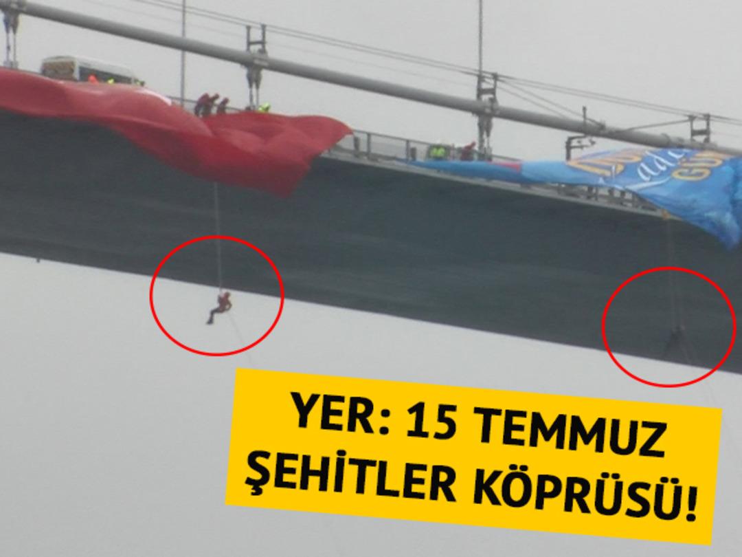 Nefes kesen g&ouml;steri! Kadın komandolar, 8 Mart'ta 15 Temmuz Şehitler K&ouml;pr&uuml;s&uuml;'nden halatla iniş yaptı: İşte o anlar