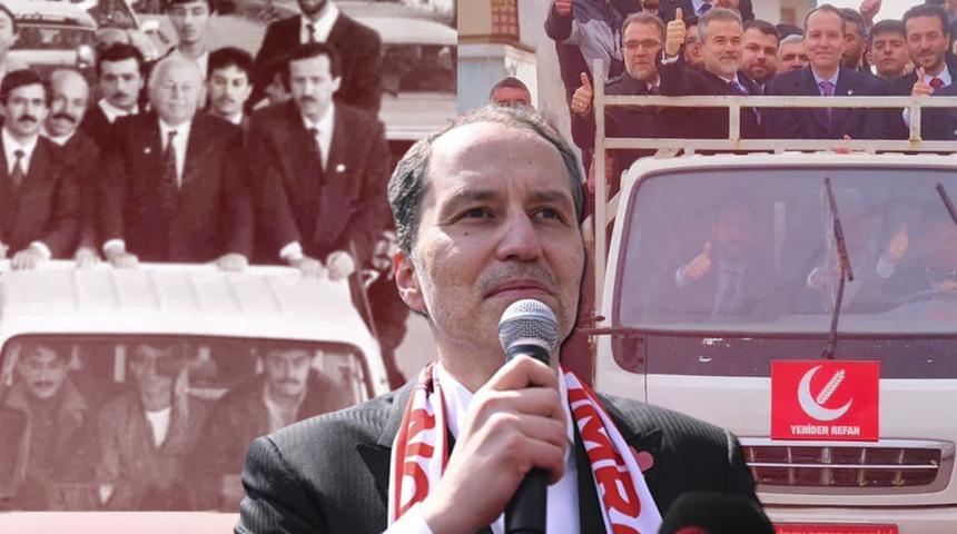 Fatih Erbakan'dan kamyon üstünde seçim çalışması! 1994 yılındaki o fotoğrafı hatırlattı: Erbakan ve Erdoğan...