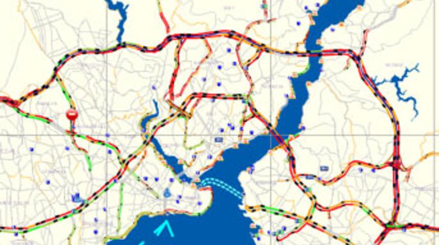 İstanbul'da kar trafiği başladı
