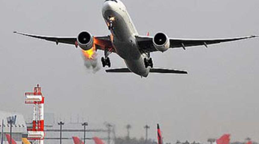 THY uçağının motoru alev aldı. İşte o an!