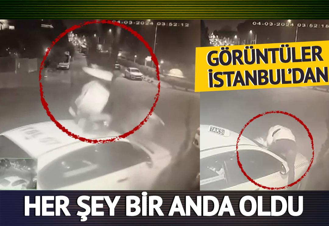 Motosikletle &ccedil;arpınca havada taklalar atarak u&ccedil;tu, kameraya yansıdı: İstanbul'daki kazadan feci g&ouml;r&uuml;nt&uuml;ler 