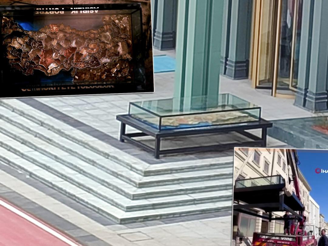 Cumhurbaşkanı Erdoğan'a 3 tonluk hediye: K&uuml;lliye'ye vin&ccedil;le getirildi! 81 ilden toplanmış...