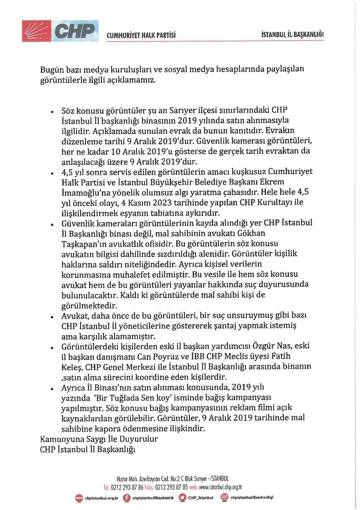  CHP İstanbul İl Başkanlığındaki para sayma görüntüleri bir anda gündem oldu. CHP'den açıklama geldi.Eski CHP avukatından para sayma görüntüleriyle ilgili gündem olacak çıkış! 'İlk defa duydum' dedi, AK Parti'den 'yalanınız batsın'tepkisi geldi 728xauto