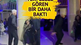 Dansı gelin ve damadı gölgede bıraktı! Sosyal medyadan gündem yaratmayı başardı... Tarkan görse kıskanır