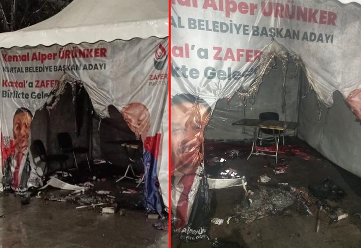 Zafer Partisi'nin seçim çadırı yakıldı! Ümit Özdağ: 'Biliyoruz ama zamanı var'