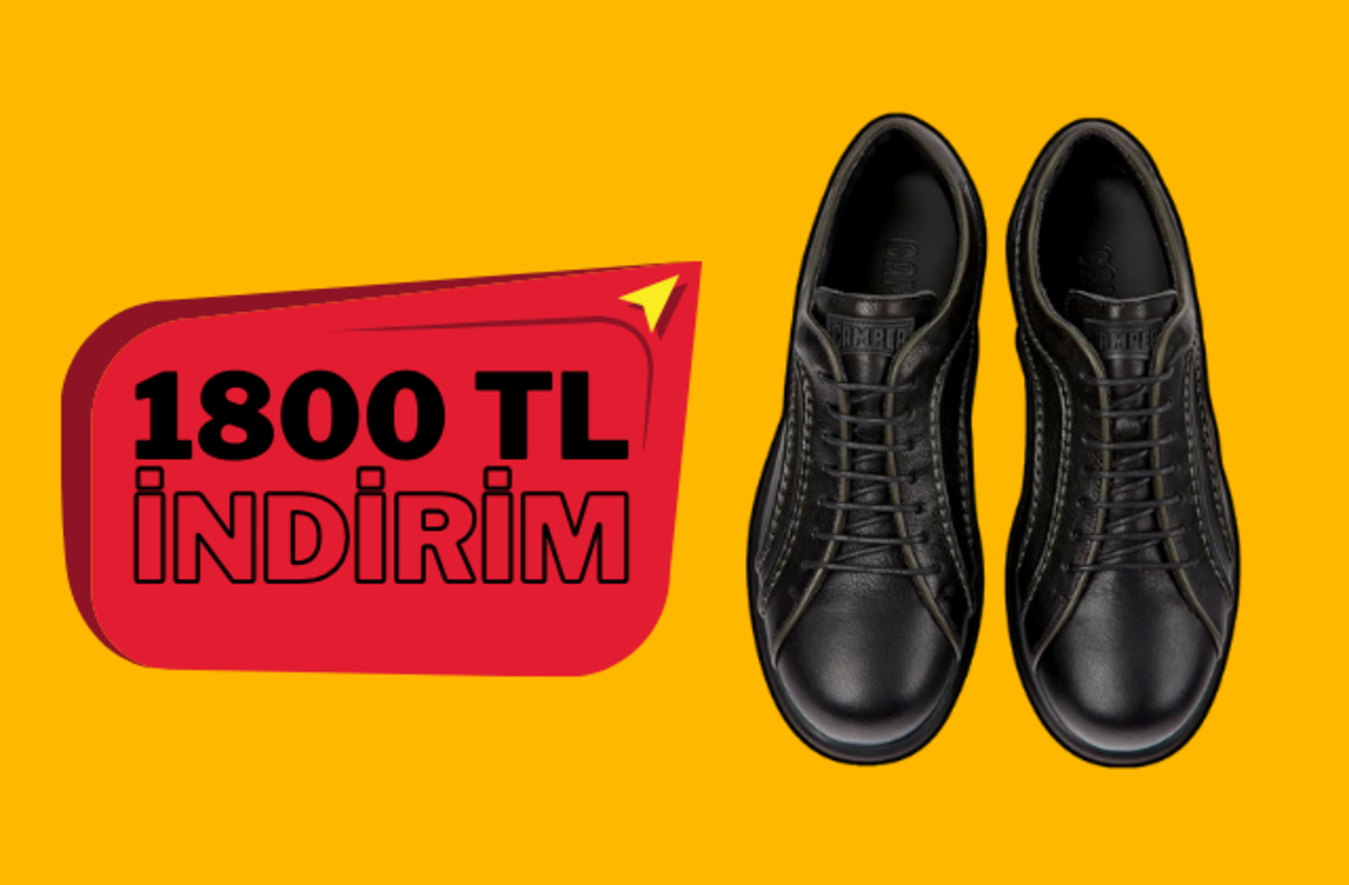 Hakiki deri, özel taban teknolojili Camper Pelotas Ariel ayakkabının fiyatı düştü