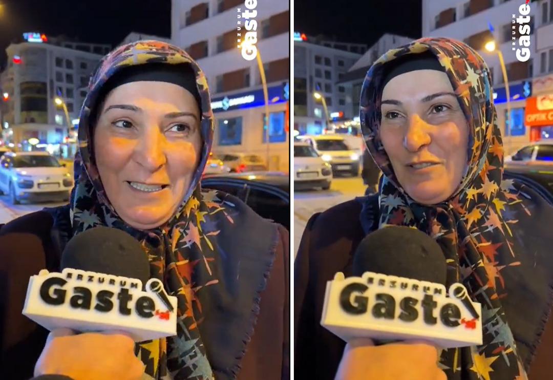 Erzurumlu kadının 'Erzurumlu' yorumu! Sosyal medya bu sokak r&ouml;portajını paylaşıyor... "Eyvah bizimki g&ouml;r&uuml;rse yine olay &ccedil;ıkarır"