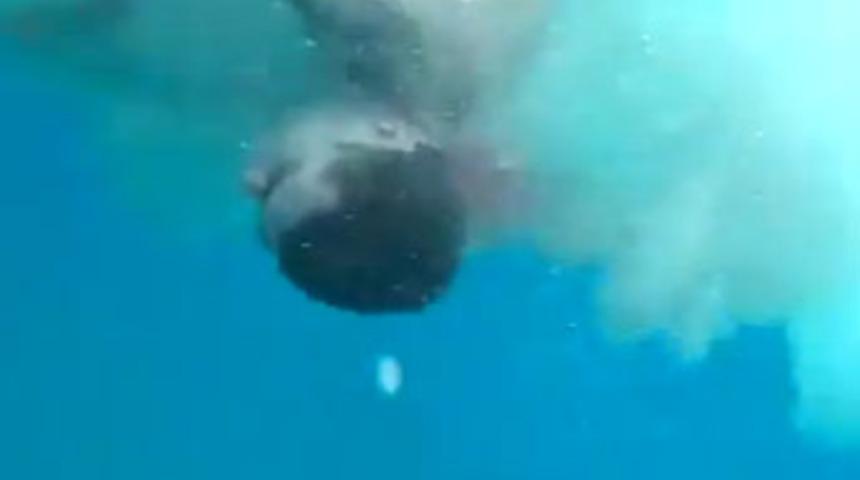 S&uuml;rat motoru dalgıca b&ouml;yle &ccedil;arptı