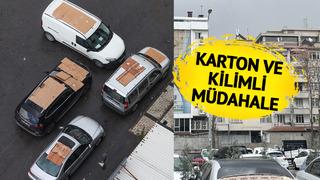 Karton, kilim, kaban ve montla müdahale ettiler! Her şey 10 dakikada oldu