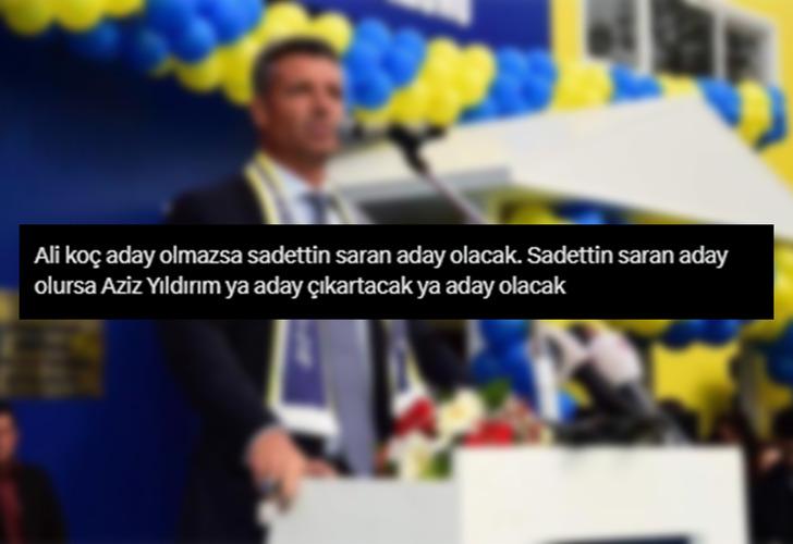 Ve beklenen oldu! Sadettin Saran Fenerbahçe başkanlığına aday olduğunu bu sözlerle resmen açıkladı! G5