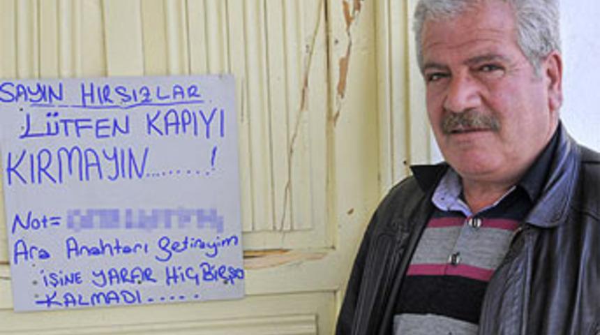 Hırsıza özel not: Lütfen kapıyı kırma