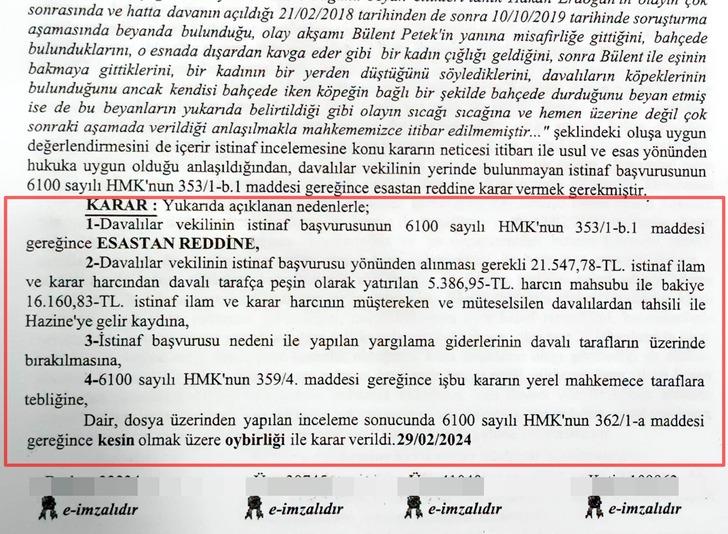 "KÖPEĞİN ISIRDIĞINA YA DA SALDIRDIĞINA DAİR BİR KANIT YOK"
