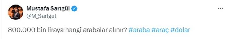 '800 bin liraya hangi arabalar alınır?' Mustafa Sarıgül'ün paylaşımı sosyal medyada gündem oldu 'Abi üstüne 500 daha koy...' G2