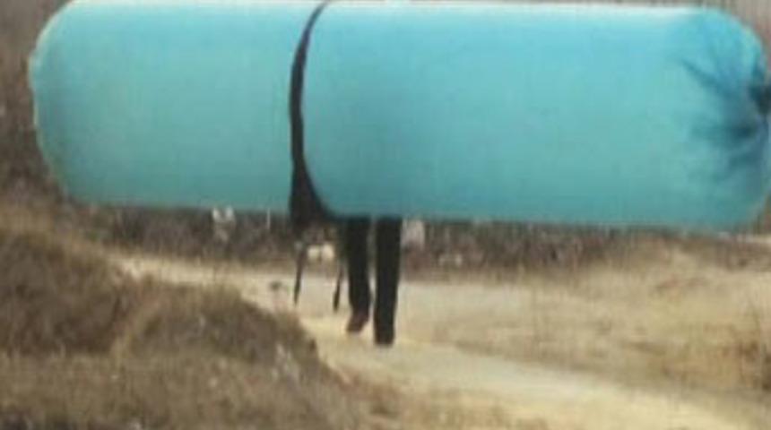 Doğalgazı balonla taşıdılar!