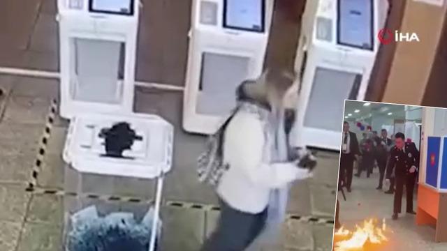 Rusya'da seçimlere protesto gölgesi düştü! Molotof kokteylleri atılıyor, sandıklara boyalar dökülüyor...