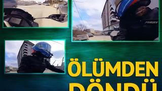 Motosikletiyle seyir halindeydi! Bu sırada görenleri şaşırtan bir olay yaşandı, ölümden döndü