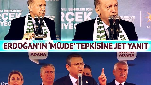Erdoğan mitingdeki slogana Çırağa, kalfaya müjde olmaz deyip tepki gösterdi! Özgür Özel'den jet yanıt: Seslerini duyurmak isteyenleri gözaltına aldırdı