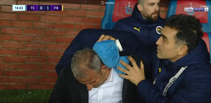 Trabzonspor Fenerbahçe maçında İsmail Kartal'a çirkin saldırı! Fred'in golüne sevinmek isterken tribünlerden yabancı madde atıldı... G5